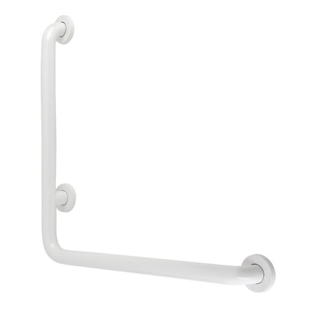 Kingston Brass 27.06 L, Traditional, Stainless Steel, GBL1224CSRW 24"x 24" L-Shaped Grab Bar - Right Hand, White GBL1224CSRW